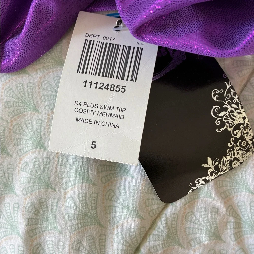NWT Hot Topic 5X Disney Little Mermaid Ariel Swimsuit Swim Bikini Top Plus Size - Picture 5 of 8